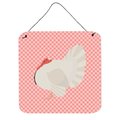 Micasa White Holland Turkey Pink Check Wall or Door Hanging Prints6 x 6 in. MI225964